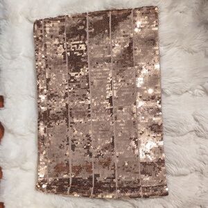 Haute Hippie Sequin Mini Skirt Rose Gold Medium